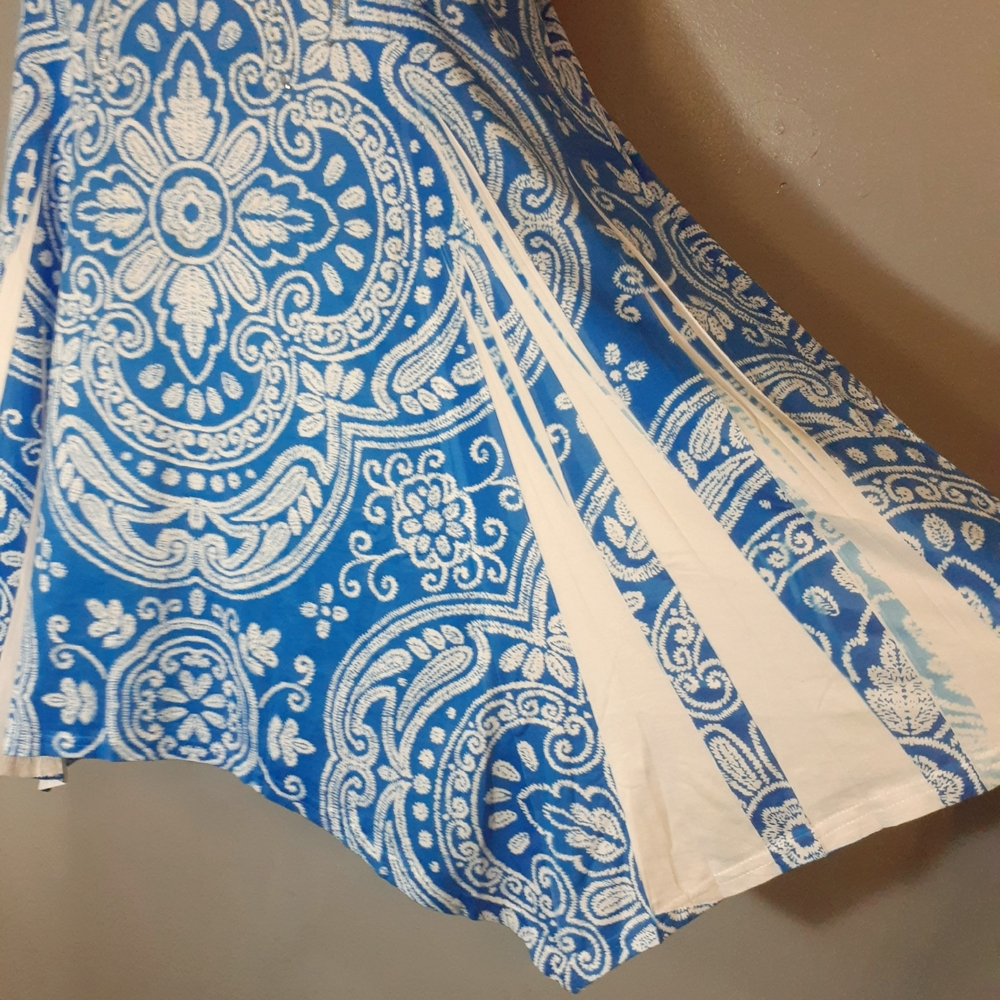 India Boutique Blue And White Beach Cover-up - Picture 3 of 6